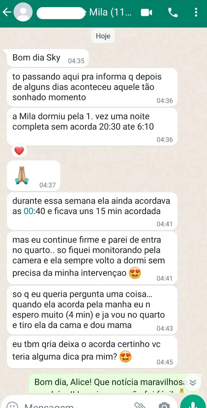 Depoimento de Mila (11 meses)