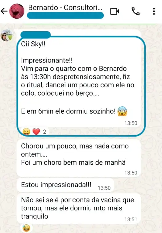 Depoimento de Bernardo (6 meses) dormindo em 6 min