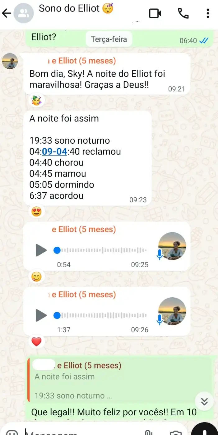 Depoimento de Elliot (5 meses) dormindo 8h30 seguidas