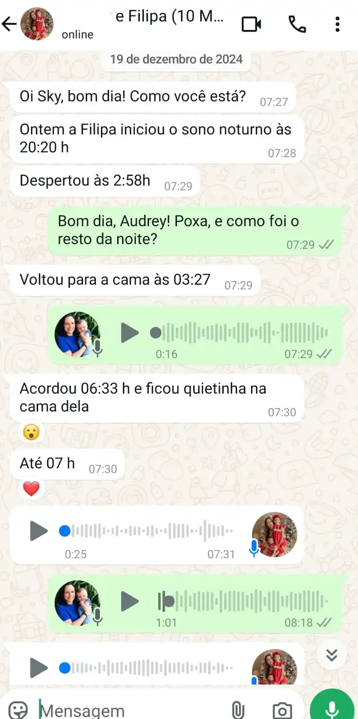 Depoimento de Filipa (10 meses) com 6h de sono seguidas