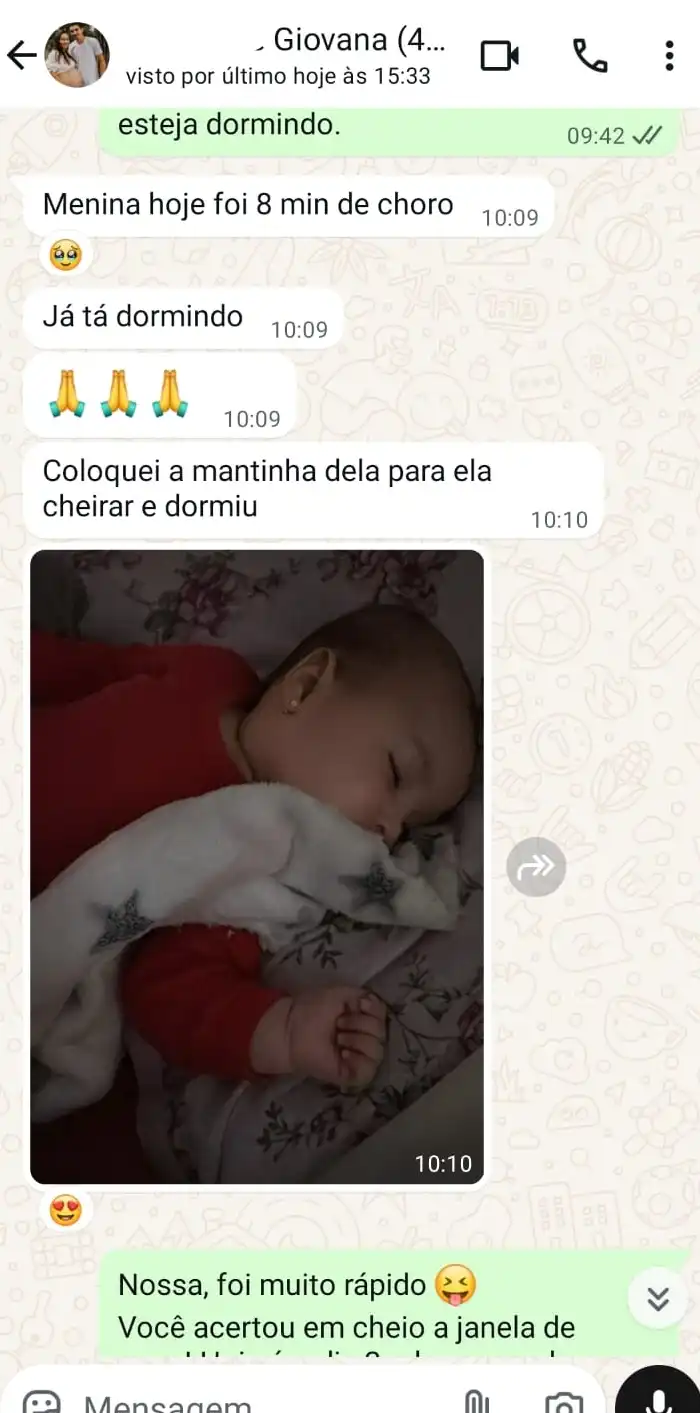 Depoimento sobre Giovana dormindo em 8 minutos