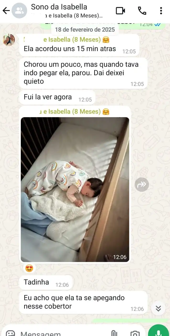 Depoimento de Isabella (8 meses)