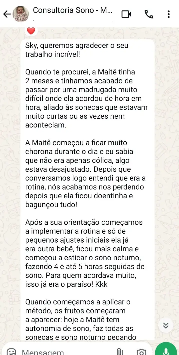 Depoimento de Maitê (1 mês e 19 dias)