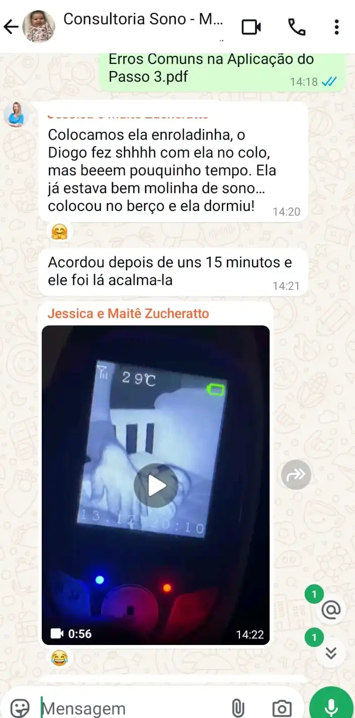 Depoimento de Maitê (1 mês)