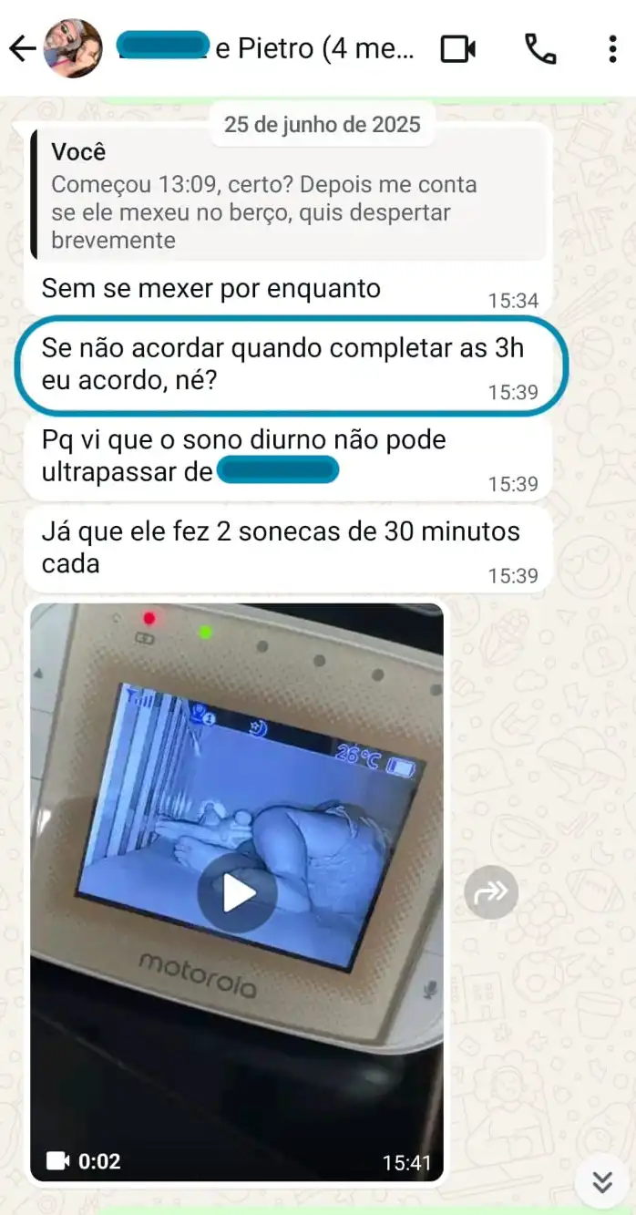 Depoimento sobre soneca longa do Pietro