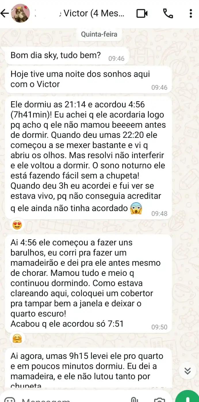 Print de depoimento de Victor (4 meses)