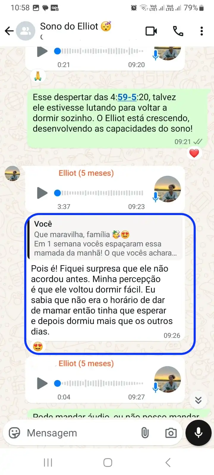 Depoimento sobre voltar a dormir na madrugada