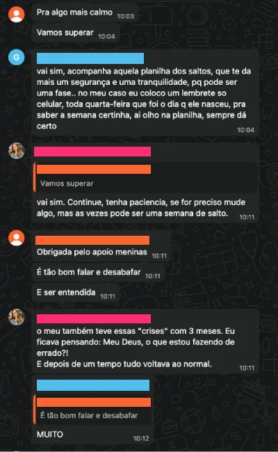 Print de uma mãe comemorando uma vitória com o sono do bebê