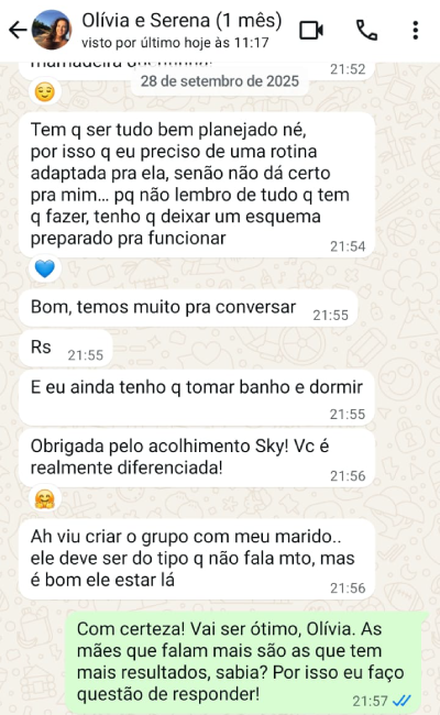 Print de depoimento de aluna